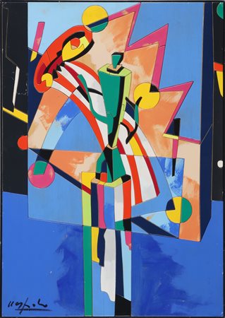 NESPOLO UGO (n. 1941) New Arcadia Bis. Acrilico su tavola. Cm 50,00 x 70,00....