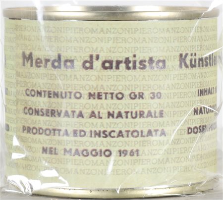 MANZONI PIERO (1963 - 2013) Merda d'artista. Latta. Cm 7,50 x 6,50. Ed.72....