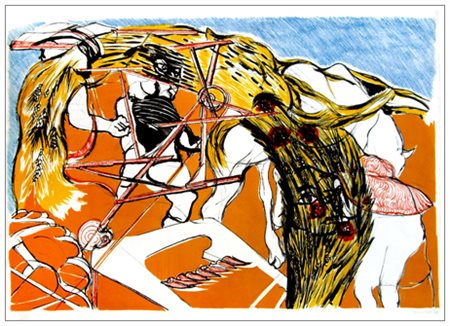 LUIGI GUERRICCHIO Matera 1932 – Matera 1996 Mietitura 1970 Litografia a...