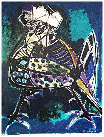 LUCIANO MINGUZZI Bologna 1911 – Milano 2004 Senza titolo Litografia a colori...