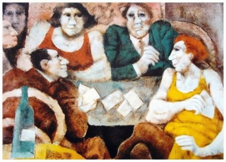 REMO SQUILLANTINI Stia 1920 – Firenze 1996 La partita 1995 Litografia a 12...