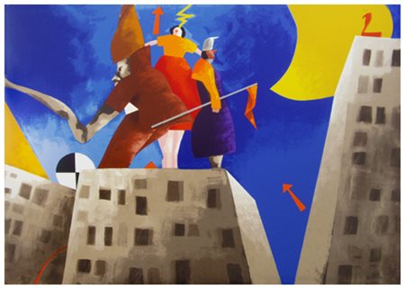 EMILIO TADINI Milano 1927 – Milano 2002 Senza titolo Serigrafia a colori...