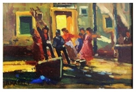 RENATO NATALI Livorno 1883 – Livorno 1979 Senza titolo Olio su tavola 12 x...