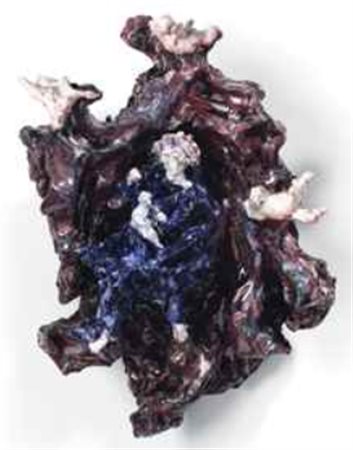 Lucio Fontana (1899-1968) Madonna con bambino ed angeli firmata con le...