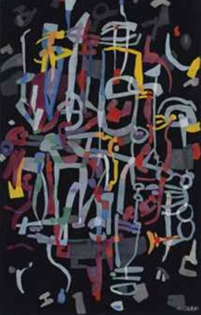 Carla Accardi (1924-2014) Favoloso su nero n. 2 firmato Accardi (in basso a...