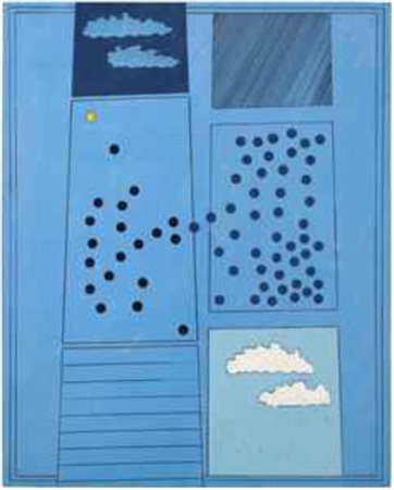 Tano Festa (1938-1988) "Cielo newyorchese" n. 4 titolo, firma, data e...