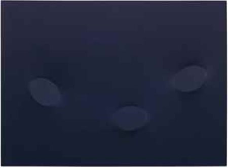 Turi Simeti (N. 1929) Tre ovali blu firmato e datato Simeti 94 (sul retro)...