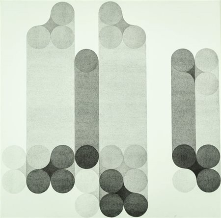 Carlo Nangeroni (New York 1922 ) Elementi in movimento, 1972 Acrilico su...