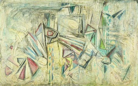 Nikos Kessanlis (Salonicco 1930 Atene 2004) Senza titolo, 1957 Olio su tela,...