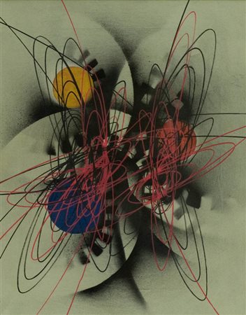 Roberto Crippa (Monza (Mi) 1921 Bresso (Mi) 1972) Spirali, 1951 Olio su tela,...