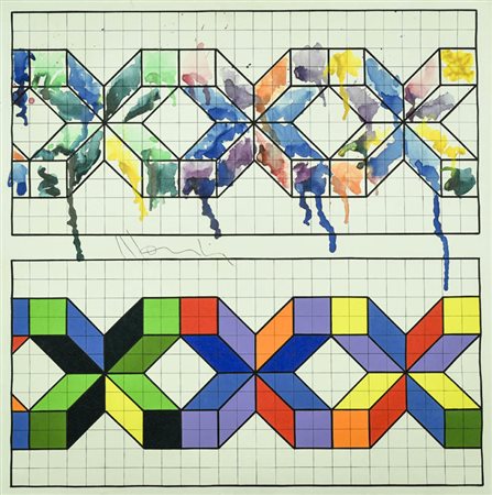 Aldo Mondino (Torino 1938 2005) Senza titolo, Acrilico su tela,cm 80x80....