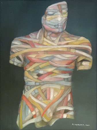 Rabarama (Roma 1969 ) Liber-azione, 2010 Olio su tela, cm. 40x30. Firma e...