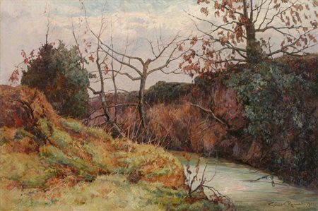 Gino Romiti (Livorno 1881 1967) Autunno, 1932 Olio su tela, cm. 60x90 Firma e...