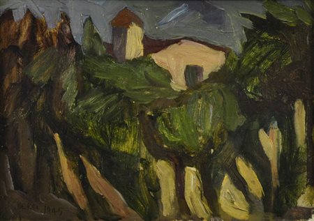 Vinicio Berti (Firenze 1921 1991) Casa tra gli alberi, 1945 Olio su tela, cm....
