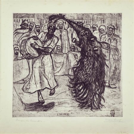 Moses Levy (Tunisi 1885 Viareggio 1968) Danza di Bousa Dia, 1911 Acquaforte e...