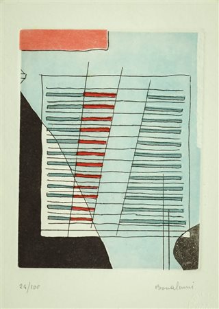 Agostino Bonalumi (Vimercate (Mi) 1935 2013) Senza titolo, Acquaforte e...