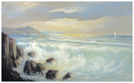 CARLO BELTRANDI Pisa Senza titolo Olio su tavola 23,5 x 39. Firma in b. a d....