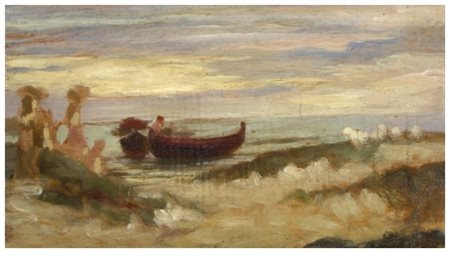 SPARTACO CARLINI Pisa 1884 – Pisa 1949 Senza titolo Olio su tavola 13 x 25,3....