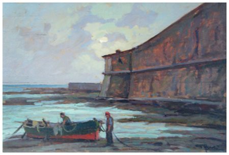 . MEROLI Pisa 1890 – Pisa 1960 Senza titolo Olio su tavola 35 x 50. Firma in...