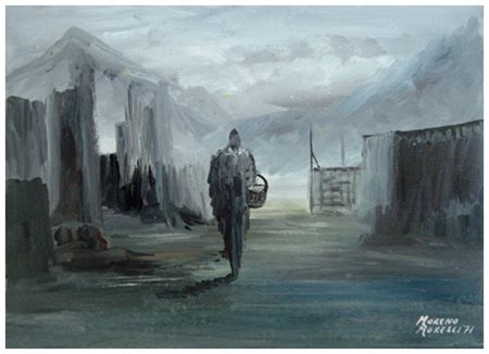 MORENO MORELLI Pisa 1930 – Pisa 1989 Paesaggio montano 1971 Olio su tela 30 x...