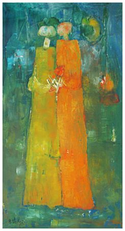 ALESSANDRO VOLPI Pisa 1909 – Pisa 1978 Senza titolo Olio su tela 65 x 35....