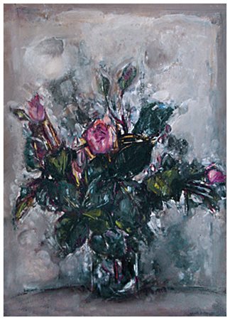 RENATO SANTINI Viareggio 1912 – Viareggio 1995 Le rose 1966 Olio su tela...