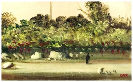 PIETRO ANNIGONI Milano 1910 – Firenze 1988 Il viaggio anni ‘70 Olio su...