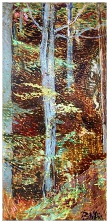 PAULO GHIGLIA Firenze 1905 – Roma 1979 Senza titolo Olio su tavola 59 x 29,5....