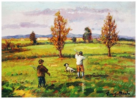 RENZO CASALI Livorno 1897 – Livorno 1977 Senza titolo Olio su tavola 24,5 x...