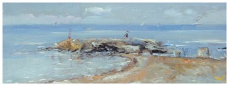 FEDERICO CRESCI Livorno 1941 Che serenità! ai tre ponti Olio su tavola 15 x...