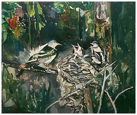 ILIO FIORINI Livorno 1913 – Livorno 1996 Il nido Olio su tela 50 x 60. Titolo...