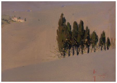 ALDO MAZZI Livorno 1937 Senza titolo Olio su tavola 43 x 60. Firma in b. a d....