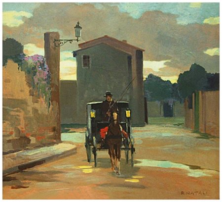 RENATO NATALI Livorno 1883 – Livorno 1979 Senza titolo Olio su tavola 38 x...