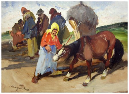 BASSO RAGNI Termoli 1921 – Livorno 1979 Senza titolo 1975 Olio su tavola 49,5...