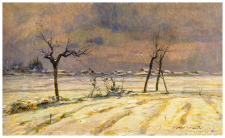 GINO ROMITI Livorno 1881 – Livorno 1967 Senza titolo Olio su cartone 17 x 28....