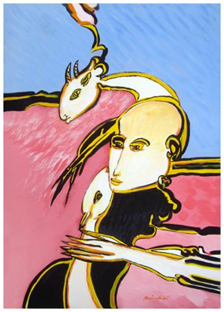 REMO BRINDISI Roma 1918 – Milano 1996 Senza titolo (Pastorale) 1981 Pittura e...