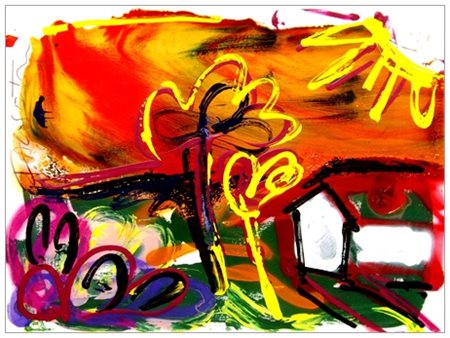 MASSIMO FALSETTI Roma 1955 Senza titolo 2003 Olio e t.m. su tela 50 x 60....