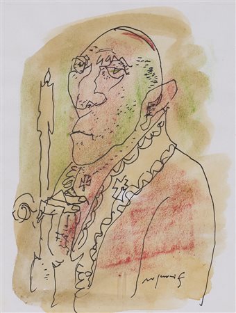 FRANCO ROGNONI (1913-1999) Senza Titolo Tecnica mista su carta cm 26,5x20...