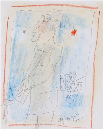 FRANCO ROGNONI (1913-1999) Senza Titolo Tecnica mista su carta cm 25x21 Firma...