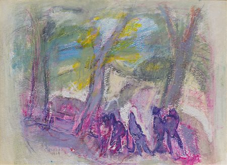 GINO MORO (1901-1977) Senza Titolo, 1969 Tecnica mista su cartone cm 51,5x70...