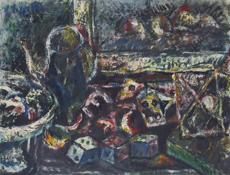 EMANUELE CAPPELLO (1936) Natura morta, 1966 Olio su tela cm 50x65 Firma e...