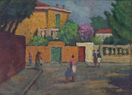 ANONIMO Senza Titolo Olio su tavola cm 25x34 Firma indecifrata al fronte