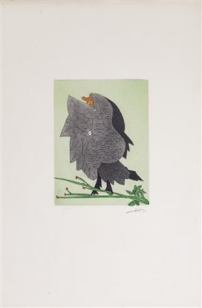 GIANNI DOVA (1925-1991) Senza Titolo Acquaforte Foglio cm 50x35 Lastra cm...