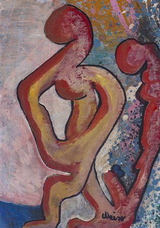 WEISS Senza Titolo Tecnica mista su carta cm 34x24 Firma al fronte