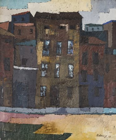 GIULIANO POLTRONIERI Senza Titolo, 1963 Olio su tela cm 60x50 Firma e...