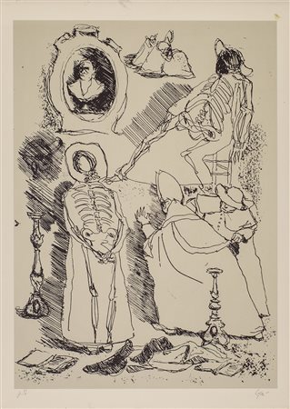 NINO CAFF&Egrave; (1909-1975) Senza Titolo Litografia cm 80x57 Firma e...