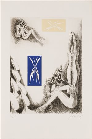 CESARE PEVERELLI (1922-2000) Senza Titolo Acquaforte Lastra cm 40x30 Foglio...