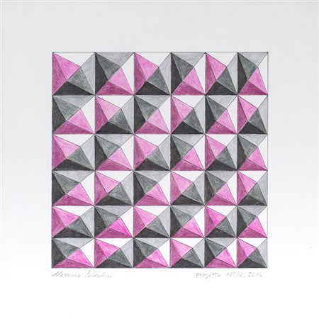 MASSIMO SALVADORI (1960) Progetto A2T98, 2014 Matite su cartoncino cm 20x20...