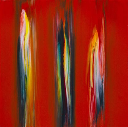 ENNIO FINZI (1931) Il verso del colore in rosso, 2012 Acrilici su tela cm...