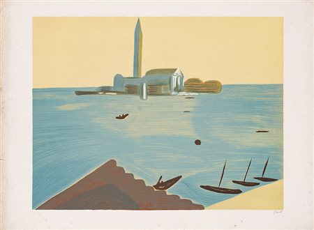 VIRGILIO GUIDI (1891-1984) Senza Titolo Litografia cm 56x76 Firma e...